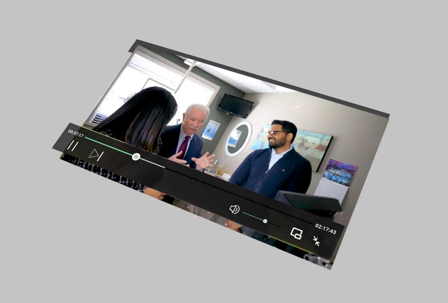 A screenshot of the interview-based video we produced to attract potential partners.