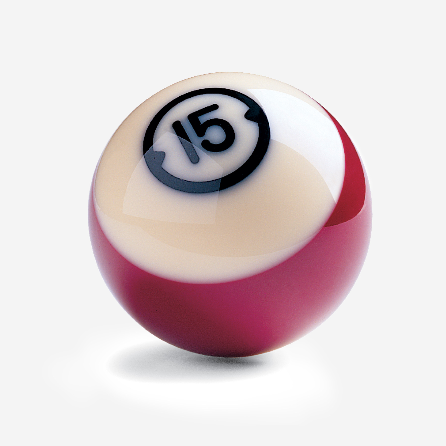 Billiard ball red stripe number 15