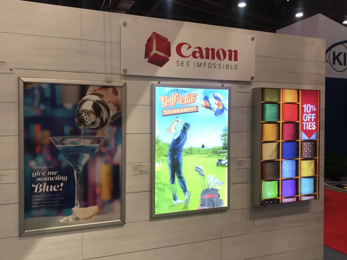 Our impressive tradeshow enviroments and graphics showcases Canon Large Format Solutions innovative technology