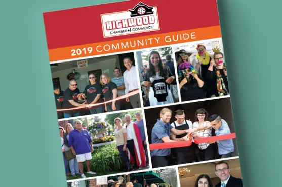 The 2019 community guide booklet we created for the Highwood Chamber of Commerce