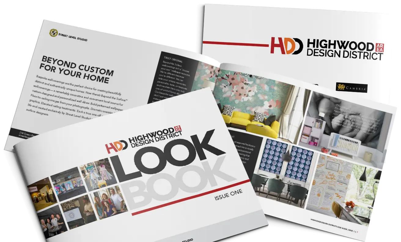 Highwood Design District lookbook we created showcasing the large collection of design-related businesses, tradespeople, and merchants