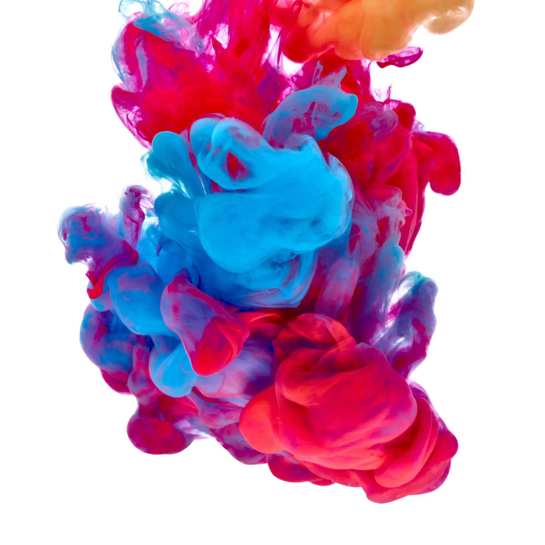 A colorful cloud of inks representing our the interactive web experience we designed for Canon Solutions America