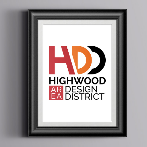 Framed image of the Highwood Design Distract logo