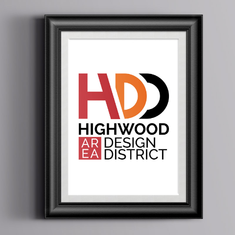 Our redesign of the Highwood Design District logo reflecting the consistent branding