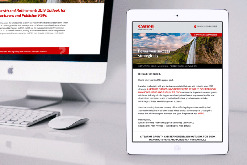 canon-pps-client-portfolio-newsletter-800x533-72ppi tablet and desktop computer display Canon website