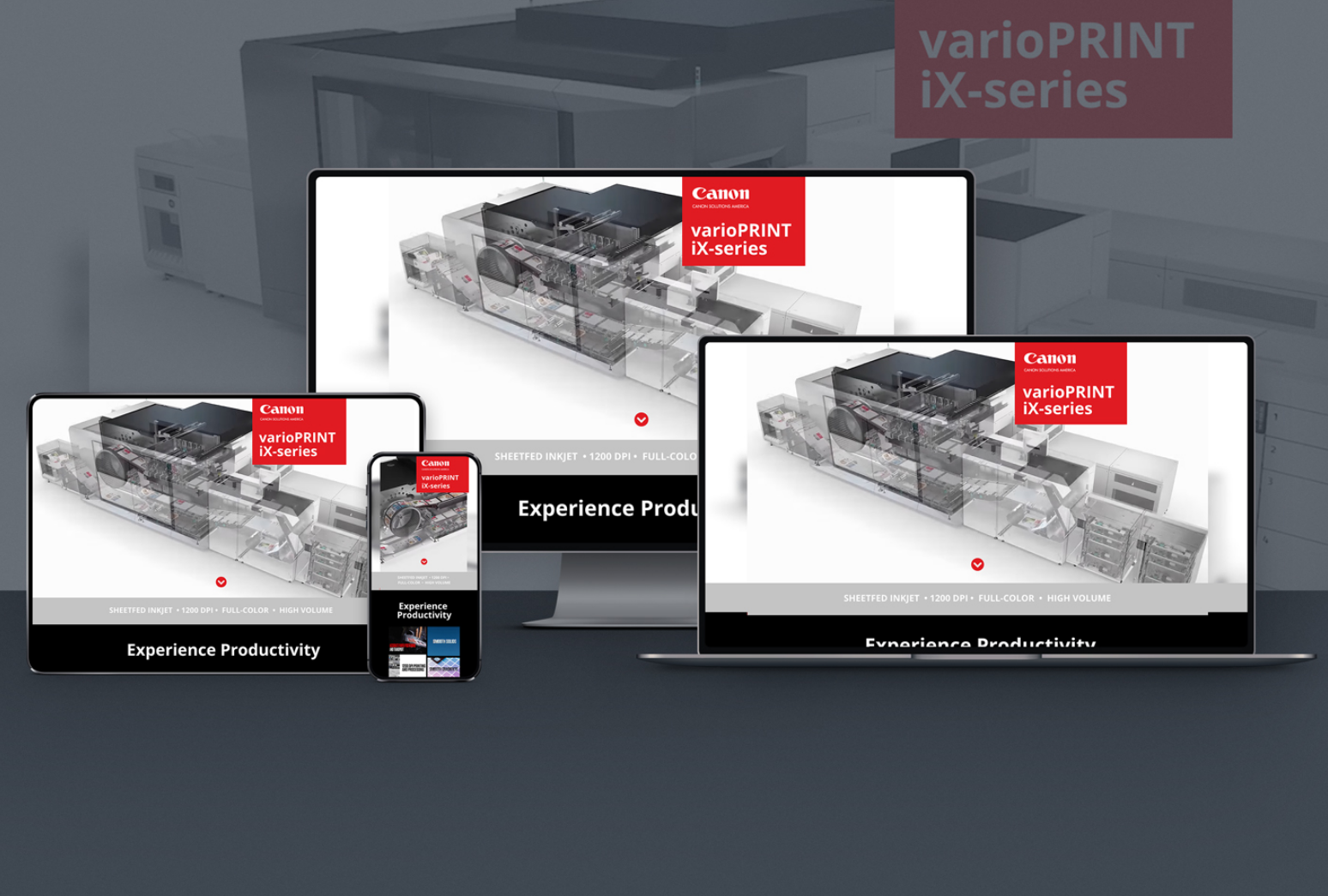 desktop, laptop, tablet and phone display interactive digital experience