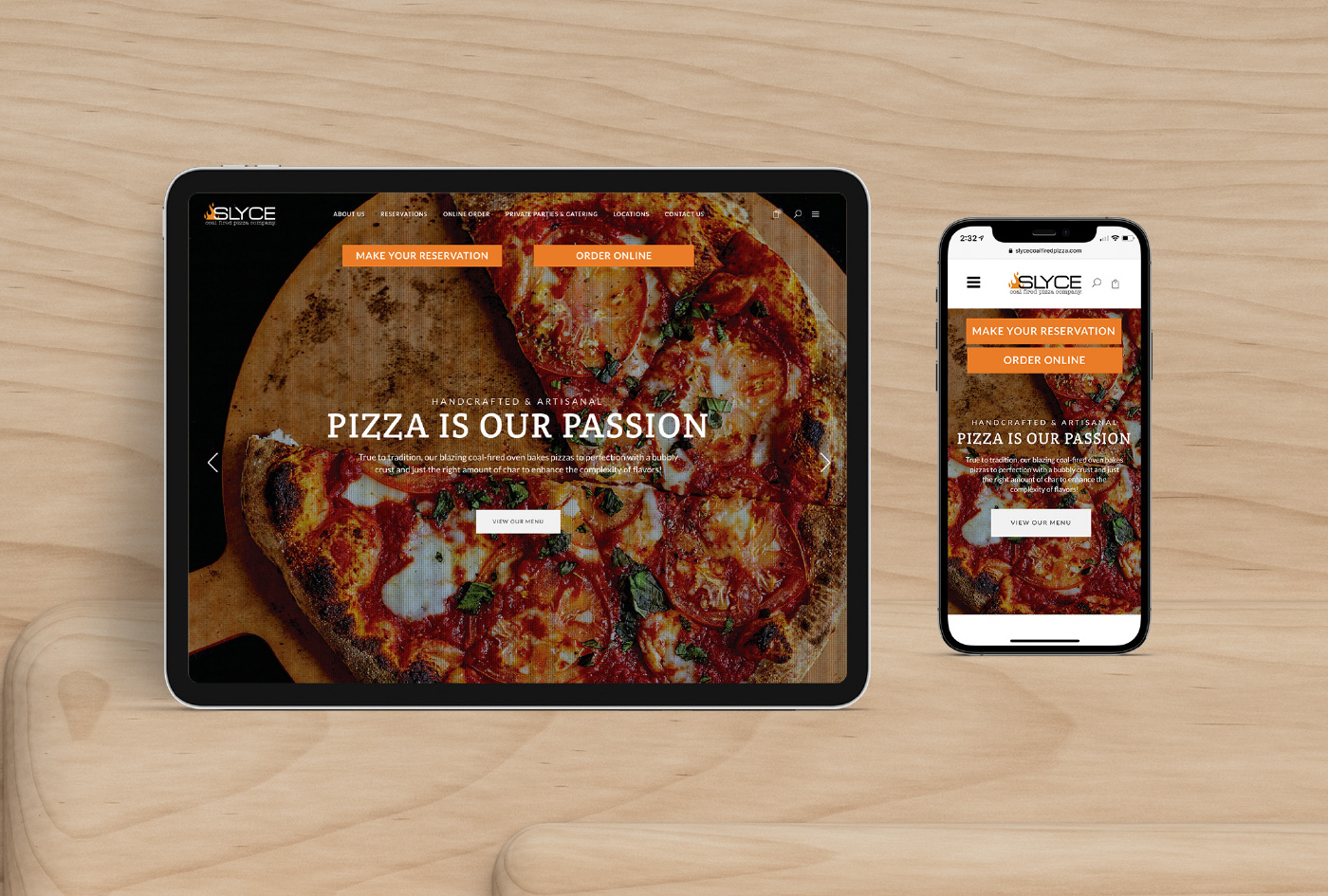 phone and tablet display Slyce website
