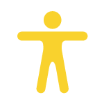icon of a human standing with their arms out wide