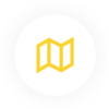 webdev-map icon of a folded map on top of a white circle