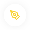 webdev-pen icon of a pen nib on top of a white circle