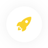 webdev-rocket icon of a rocket ship on top of a white circle