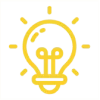 BrandStrategy-Yellow Yellow lightbulb graphic indicating bright and new ideas